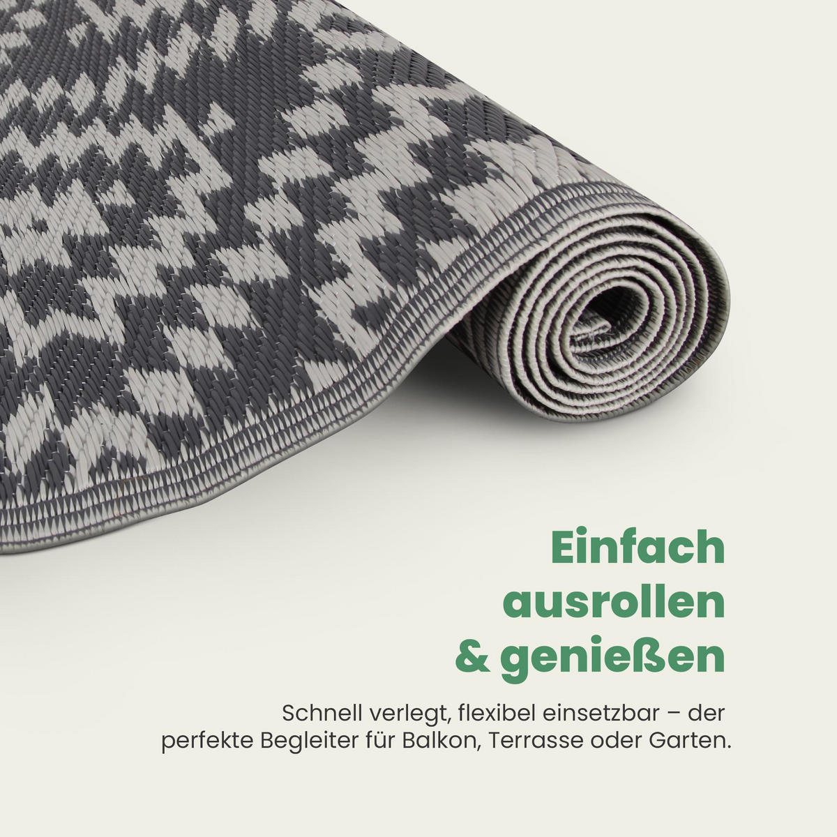 OUTDOORTEPPICH recycelt 120x180 cm Karo - Grau, Kunststoff (120/180cm) - Bestlivings