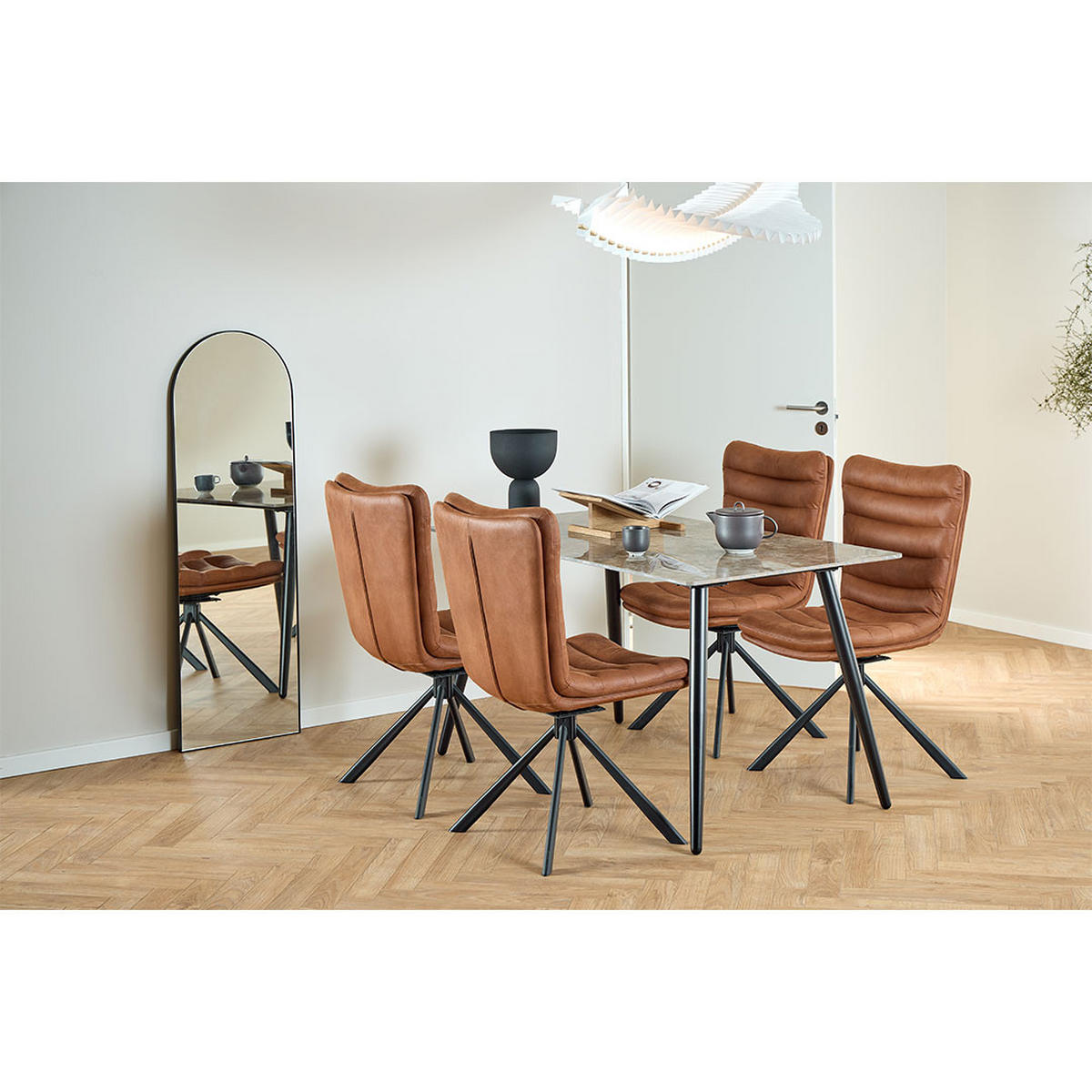 ESSTISCH, Wicklow, Braun, Metall / Keramik, 140 x 80 x 75 cm - Braun, Metall (80/140/75cm) - ebuy24