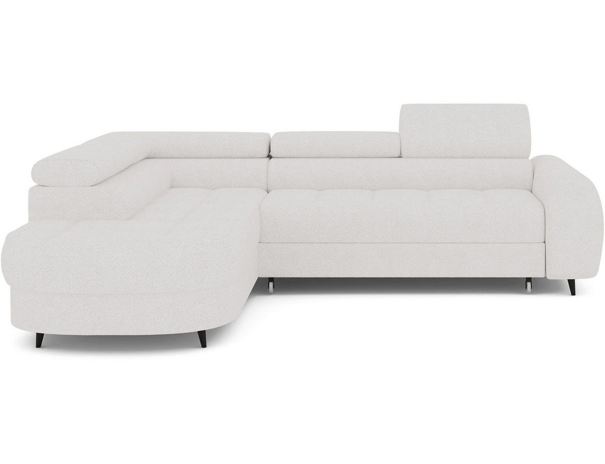 ECKSOFA Vesteria mit Schlaffunktion und Bettkasten – Modernes Design, verstellbare Kopfstützen und hoher Sitzkomfort - Weiß, Kunststoff (279/72cm) - Wohnideebilder