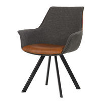 ARMLEHNENSTUHL - Webstoff - Schwarz/Grau, Textil (65/87/65cm) - home24