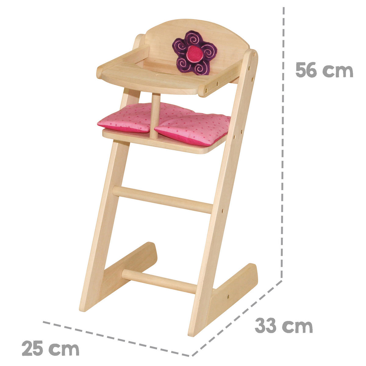 PUPPENHOCHSTUHL Happy Fee - Naturfarben, Holzwerkstoff (25/56/33cm) - Roba