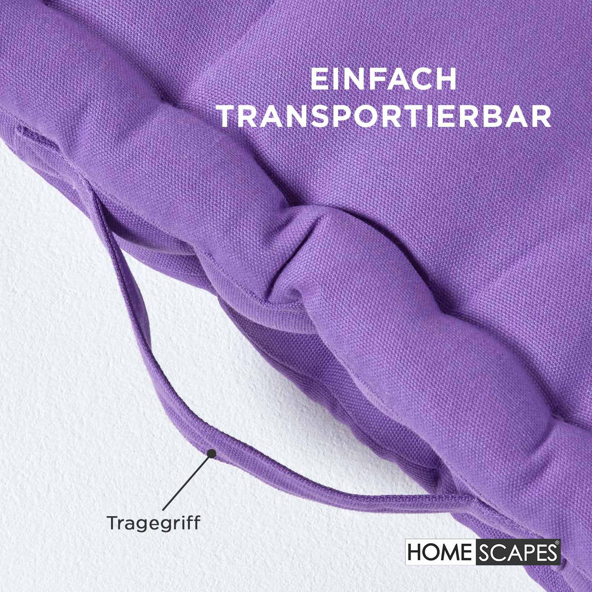 SITZKISSEN lila 40/40/8 cm – Bodenkissen unifarben - Lila, Textil (40/40/8cm) - Homescapes