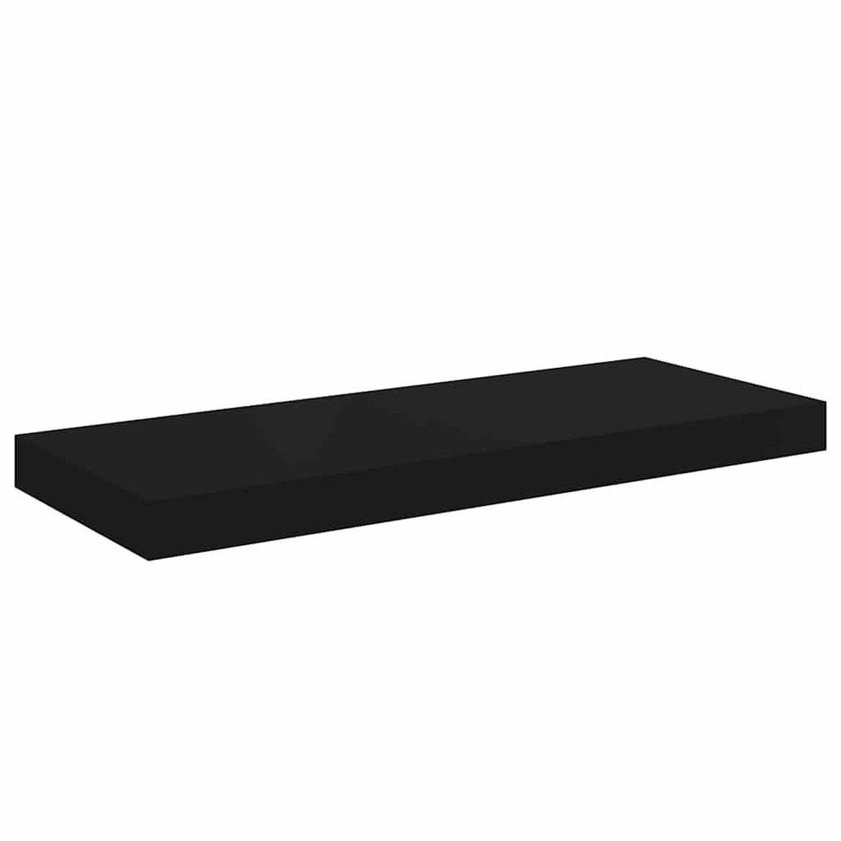 WANDBOARDSET 2-teilig 60/23,5/3,8 cm aus Mdf Schwarz - Schwarz, Holzwerkstoff/Metall (60/3.8/23.5cm) - vidaXL