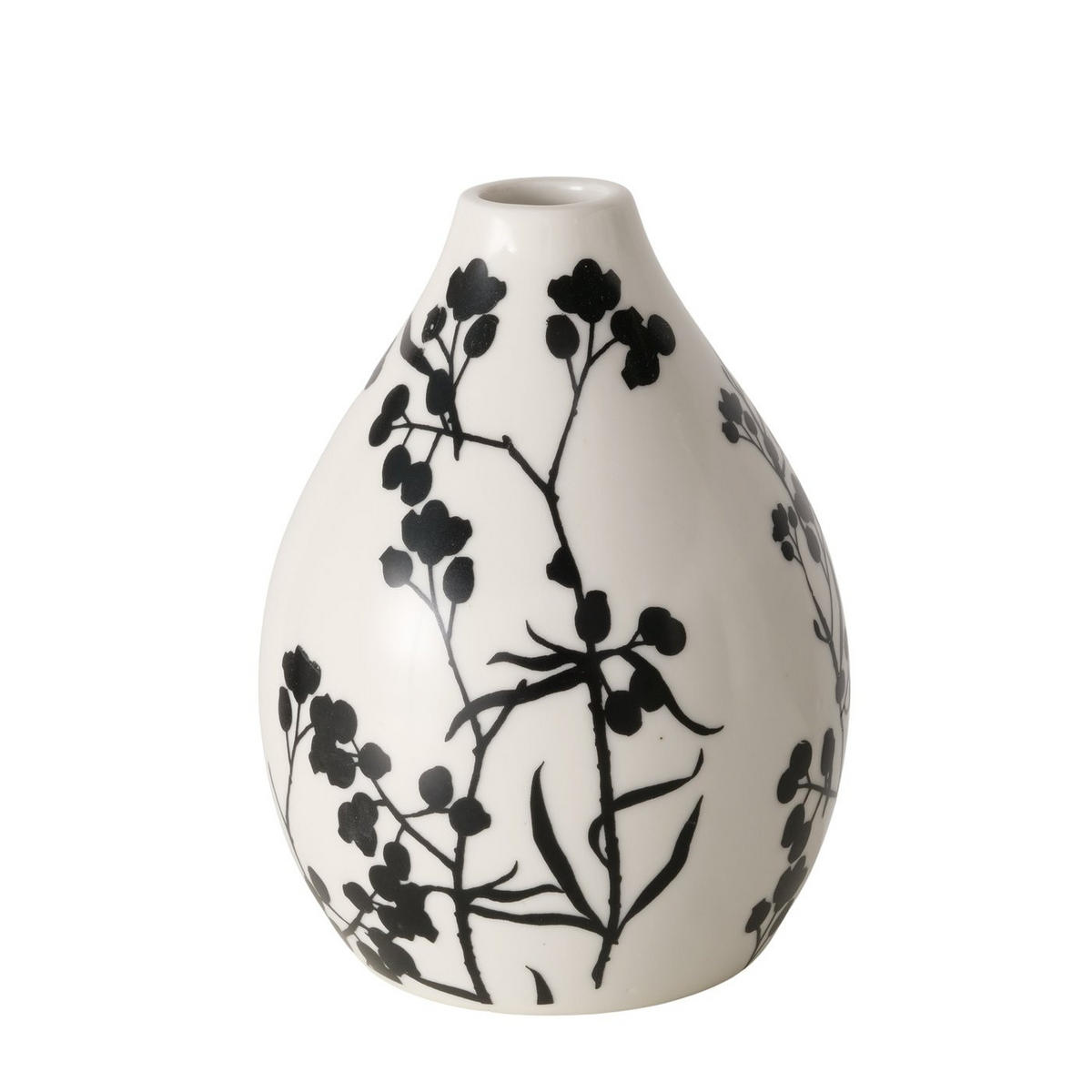 VASE handbemalt Berries - Weiß, Keramik (12cm) - Boltze Home