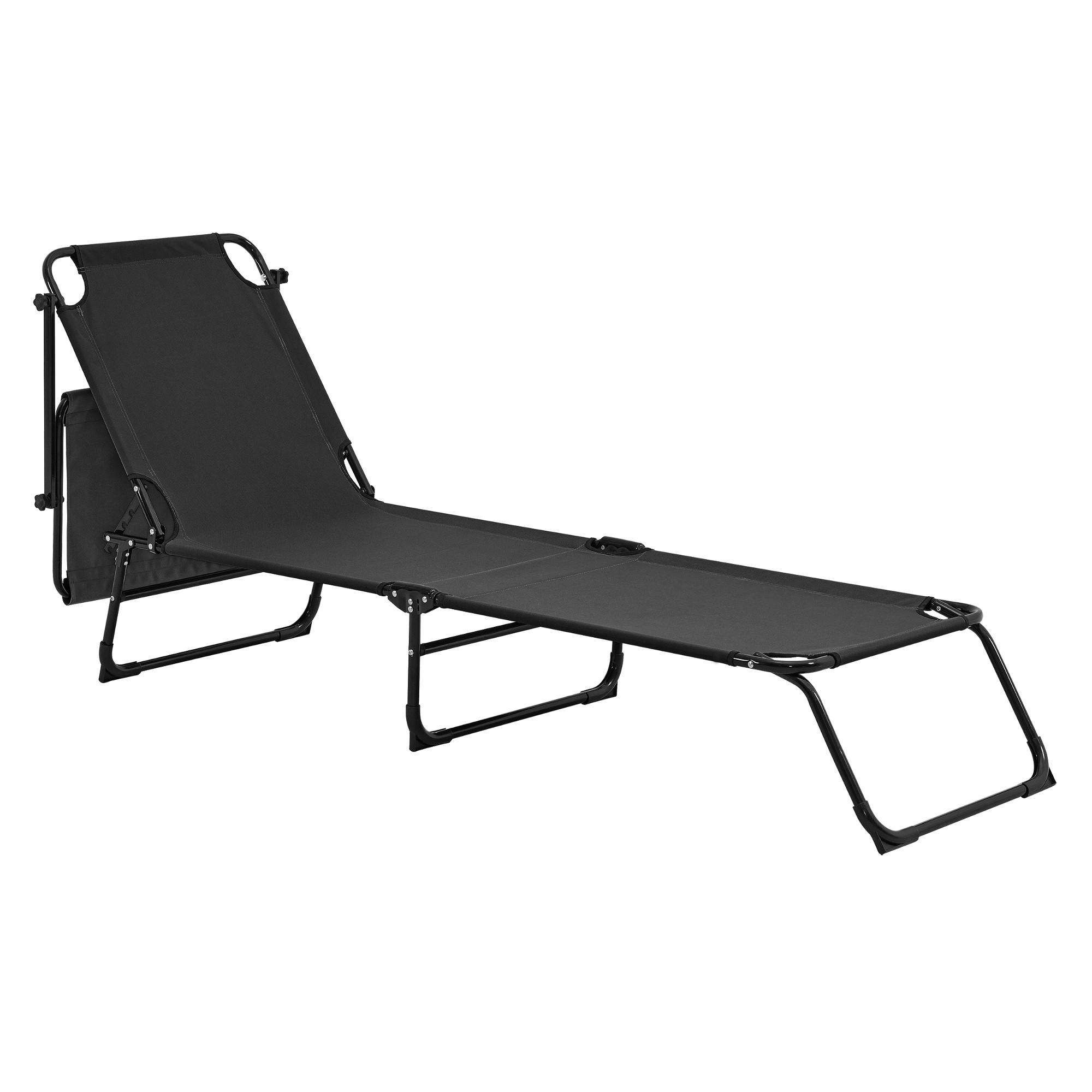 SONNENLIEGE-SET 2 TLG. Lomeda - Schwarz, Metall (187/27/53cm) - casa.pro