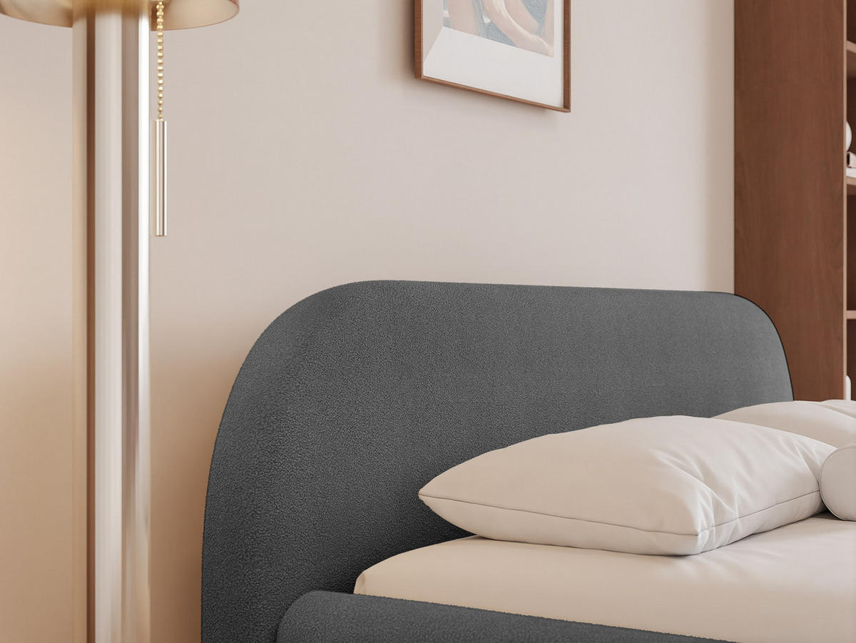 POLSTERBETT Dmar 200x200 cm, Graphit - Schwarz, Textil (200/200cm) - Fedve