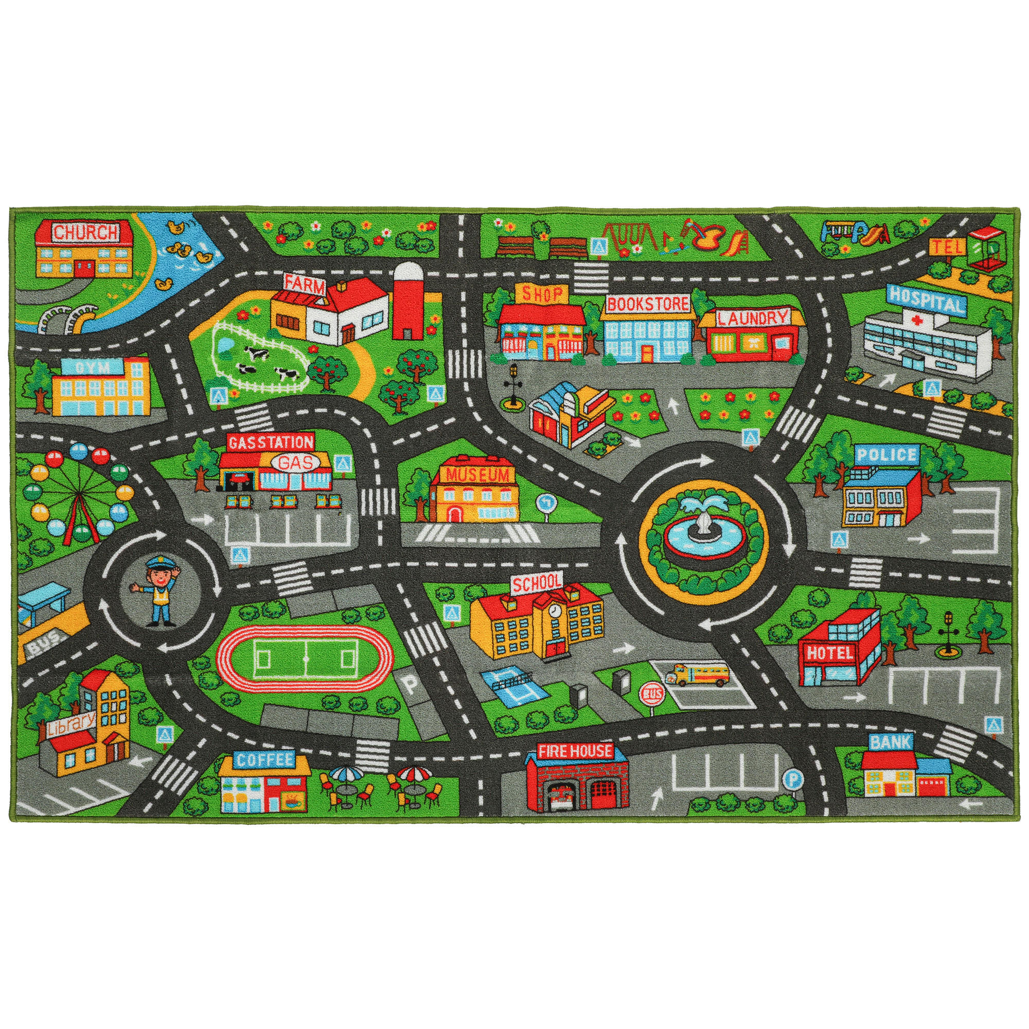 KRABBELMATTE DE-10866 160x100x0,5 cm rutschfest Stadtmotiv Grau - Grau, Textil (100/0.5/160cm) - ComfortXL