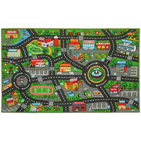KRABBELMATTE DE-10866 160x100x0,5 cm rutschfest Stadtmotiv Grau - Grau, Textil (100/0.5/160cm) - ComfortXL
