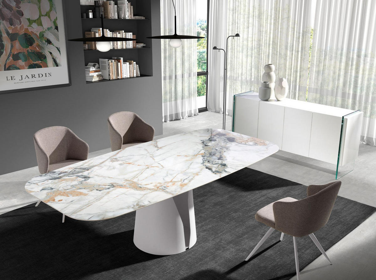 SIDEBOARD Sideboard weißes Holz und gehärtetes Glas 170/43/77 cm - Weiß, Glas/Holz (170/77/43cm) - ANGEL CERDA