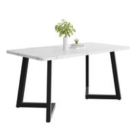JEDÁLENSKÝ stôl 117/68 cm, MDF v mramorovom dekore, čierno-biely - biela, kompozitné drevo (117/68/75cm) - BEAOK