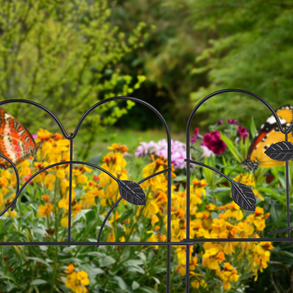 4xBEETEINFASSUNG - Schwarz, Metall (39/28.5/1cm) - Relaxdays