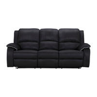 RELAXSOFA - 3 Personen - stoff - schwarz Hernani - Schwarz, Textil (210/99/96cm) - Vente-Unique
