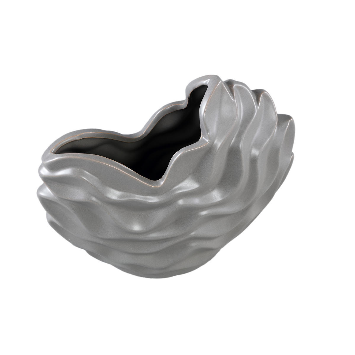 TOPF Kaylagh Grau 25/10/22cm - Grau, Keramik (22cm) - PTMD Collection