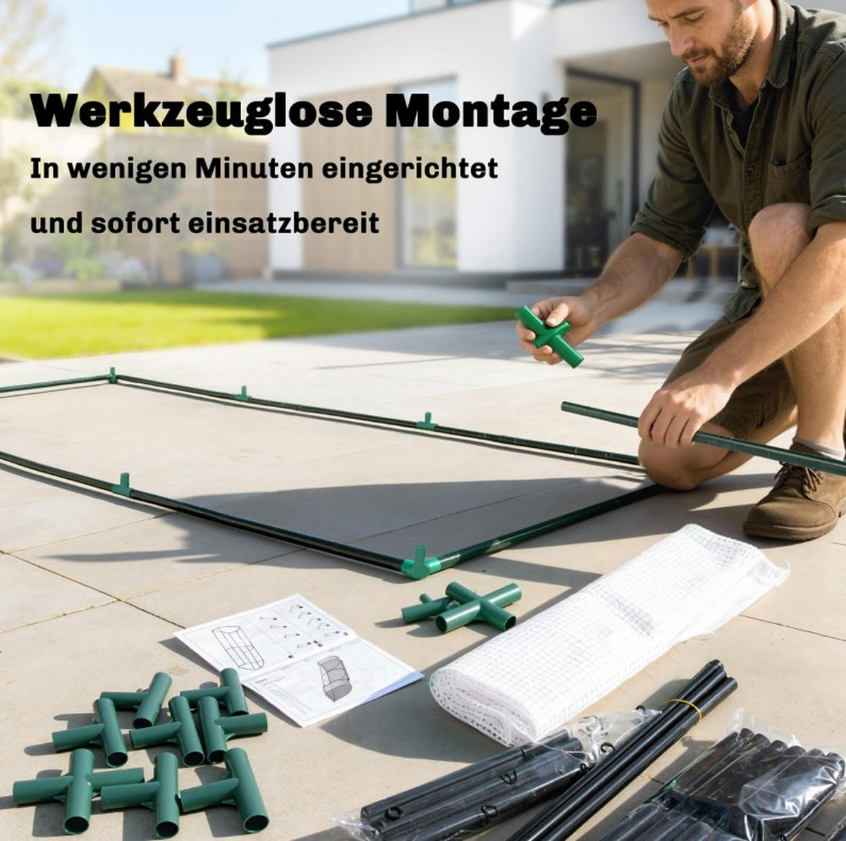 GEWÄCHSHAUS aus Polyethylen 200x100x80 cm Weiß mit Reißverschluss-Tür - Weiß, Kunststoff (100/80/200cm) - Modfu