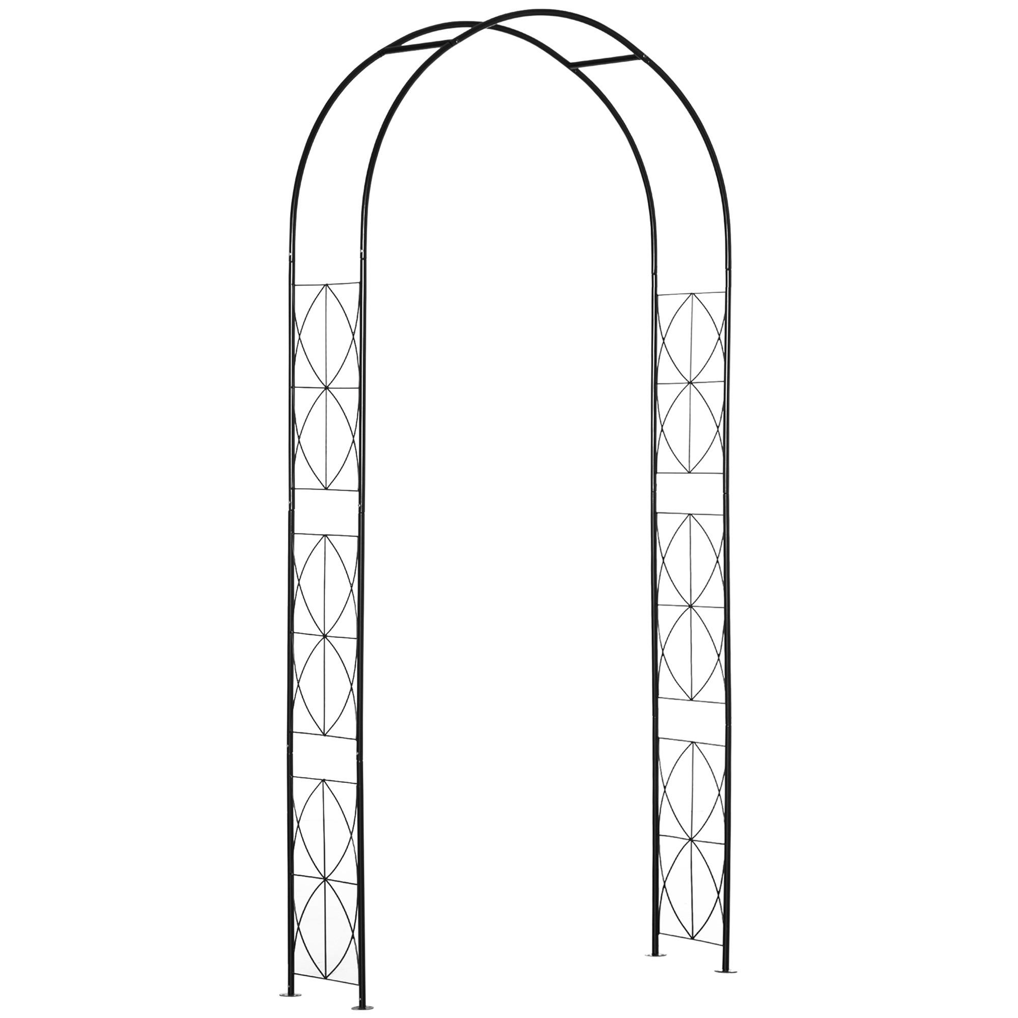 ROSENBOGEN DE-18322 114/30/230 cm für Kletterpflanzen Schwarz - Schwarz, Metall (30/230/114cm) - ComfortXL