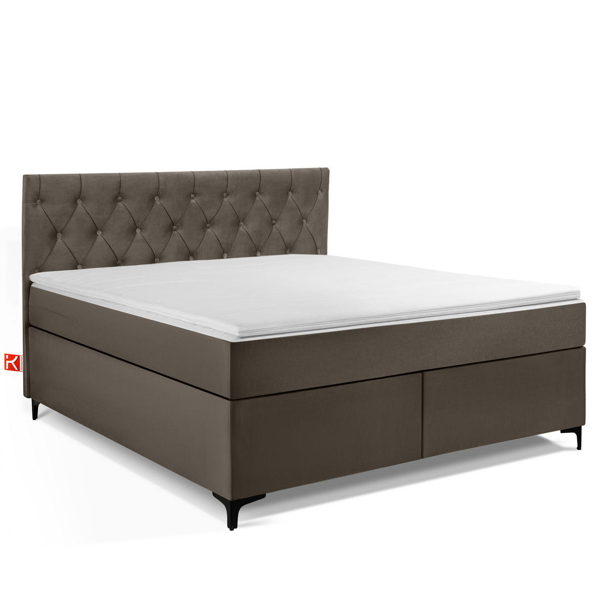 POLSTERBETT ARDEA, Braun - Schwarz/Braun, Holz/Holzwerkstoff (160/200cm) - KONSIMO®