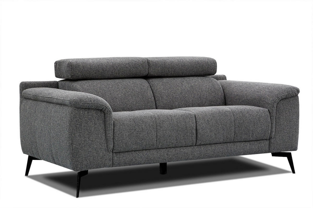 SOFA FIERO 2-Sitzer, dunkelgrau - Dunkelgrau/Schwarz, Holzwerkstoff/Textil (170/82/103cm) - Courtois Laville