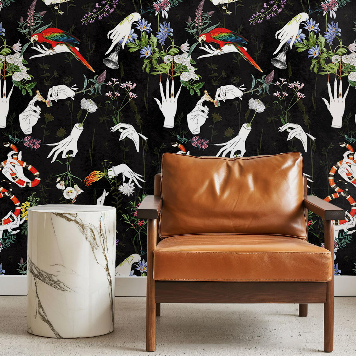 TAPETE Gothic aus echtem Papier, 200x280cm, 8 Bögen - Schwarz, Papier (200/280cm) - WALLPAPERS4BEGINNERS