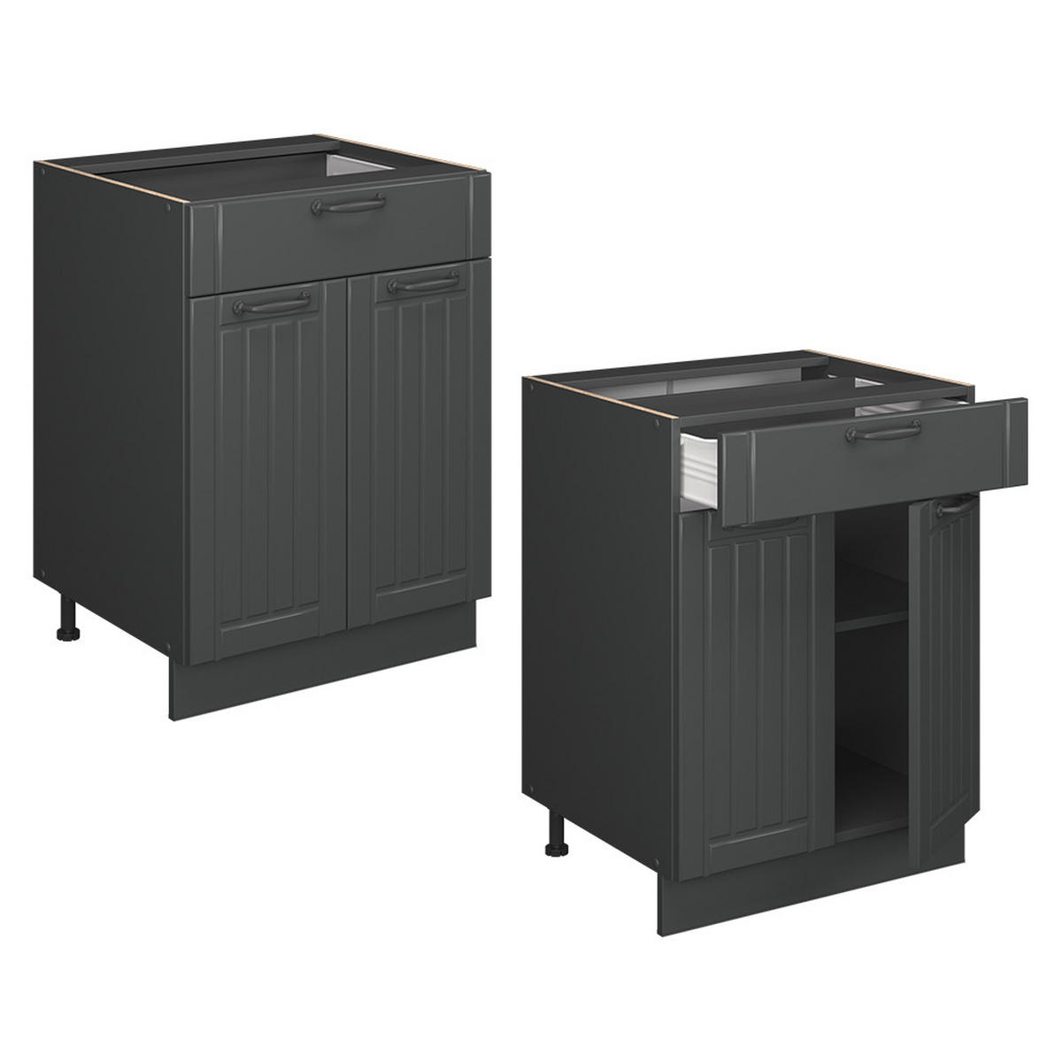 Dunkelgrau/Anthrazit, Holzwerkstoff (60/82/60cm) - Vicco