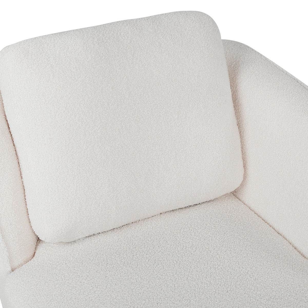 ČALOUNĚNÉ LEHÁTKO CHAISE LONGUE LEVOSTRANNÉ Bouclé Krémově bílé Artheze - bílá/černá, textil (148/70/64cm) - Beliani