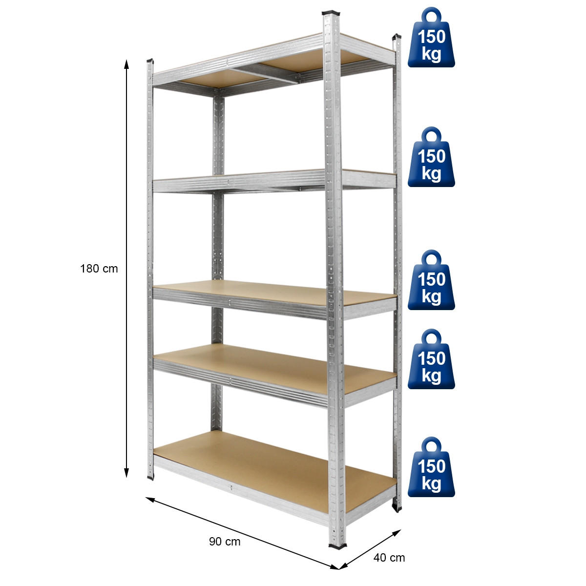 LAGERREGAL 2er Set - Multicolor, Holzwerkstoff (40/180/90cm) - ECD-Germany