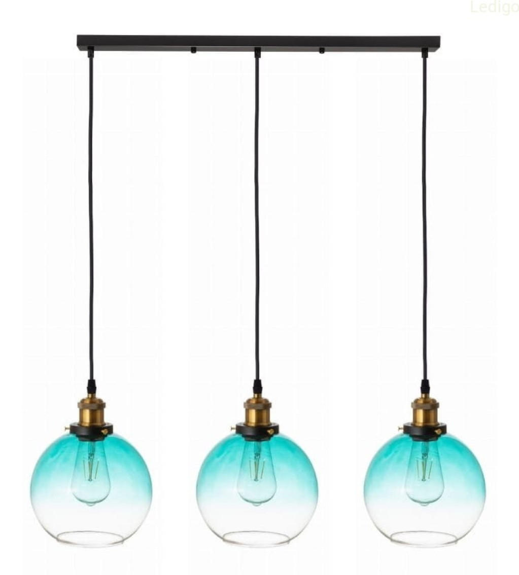 PENDELLEUCHTE Rome - Blau/Transparent, Glas/Metall (20/75/110cm) - kiki design