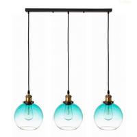 PENDELLEUCHTE Rome - Blau/Transparent, Glas/Metall (20/75/110cm) - kiki design