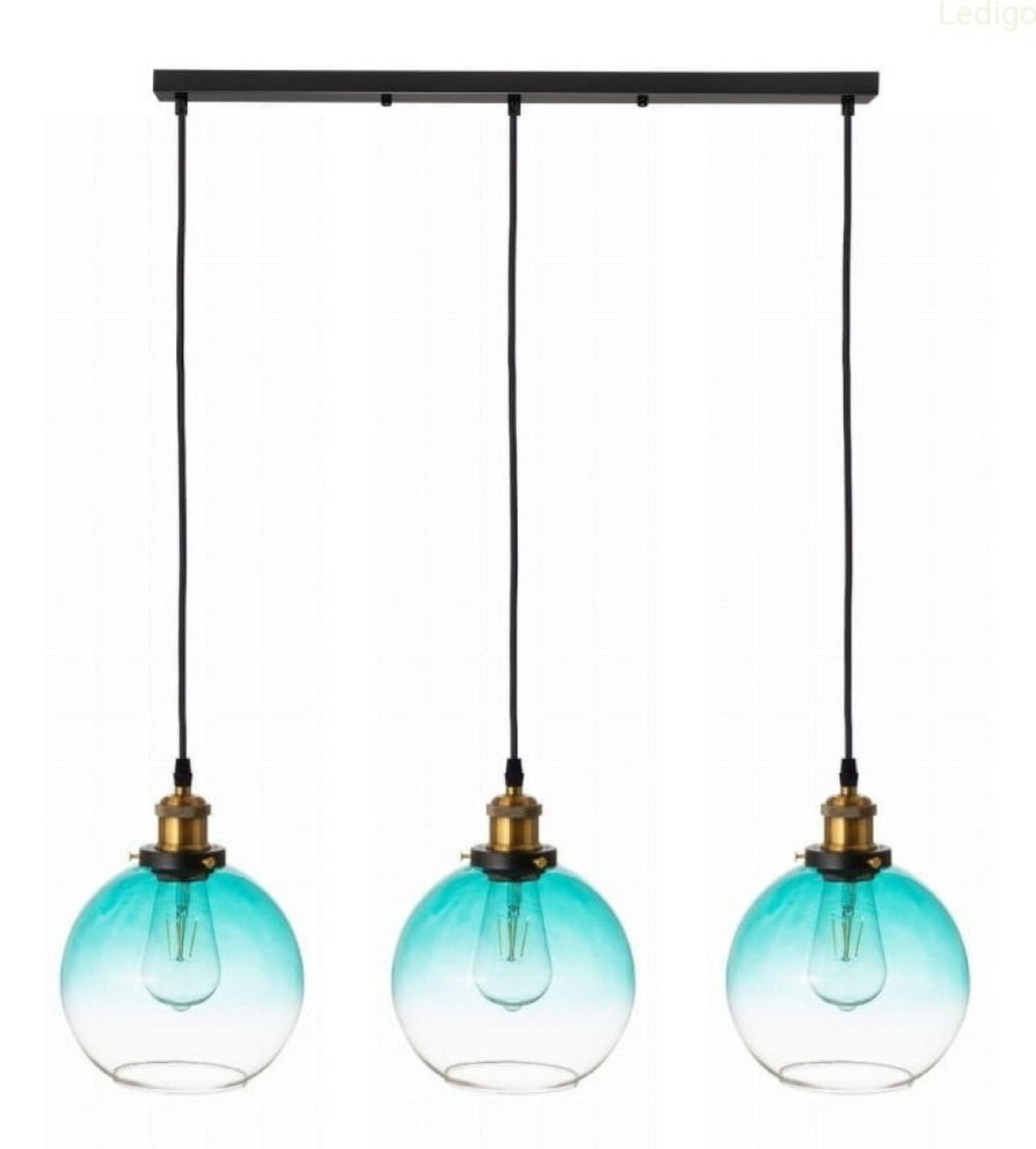 PENDELLEUCHTE Rome - Blau/Transparent, Glas/Metall (20/75/110cm) - kiki design
