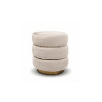 HOCKER LUCIA 38/38/42 cm Beige - Beige/Goldfarben, Textil/Metall (38/42/38cm) - Lookway