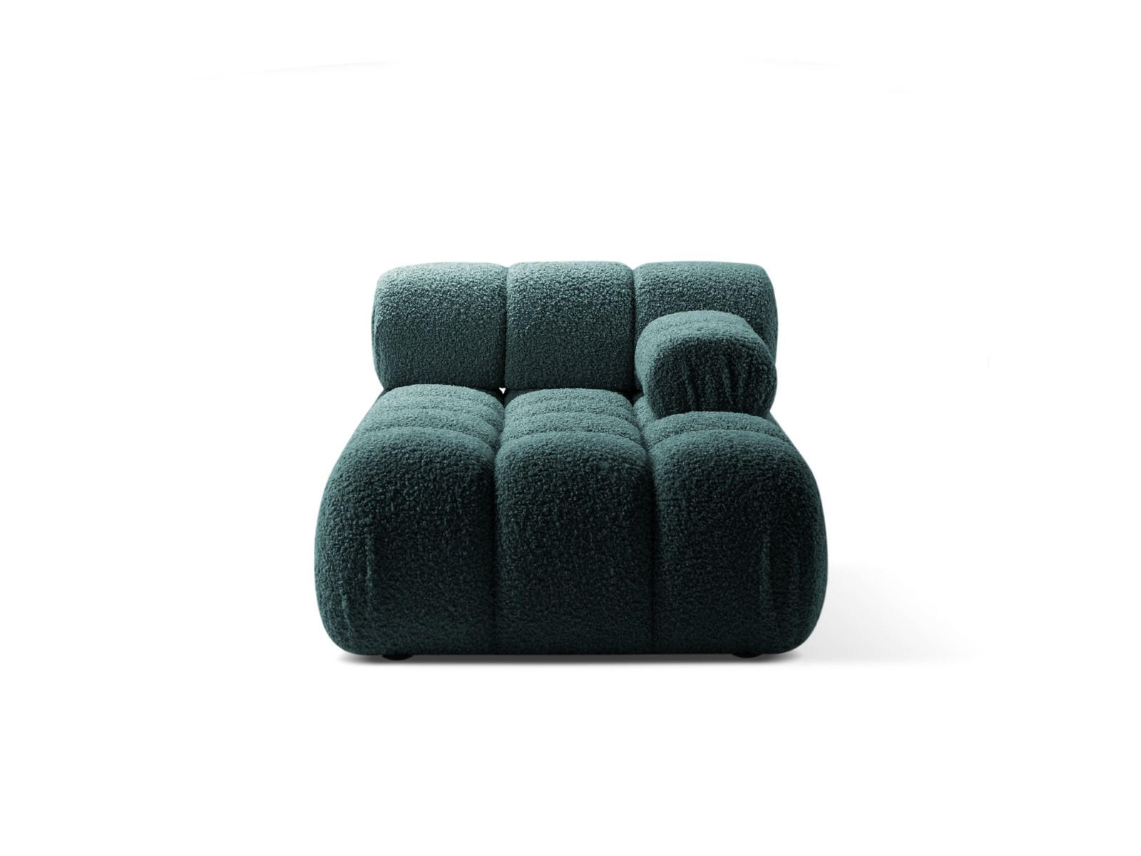 CHAISELONGUE rechts Bellis aus Boucle petrol - Petrol, Textil (94/70/155cm) - Micadoni
