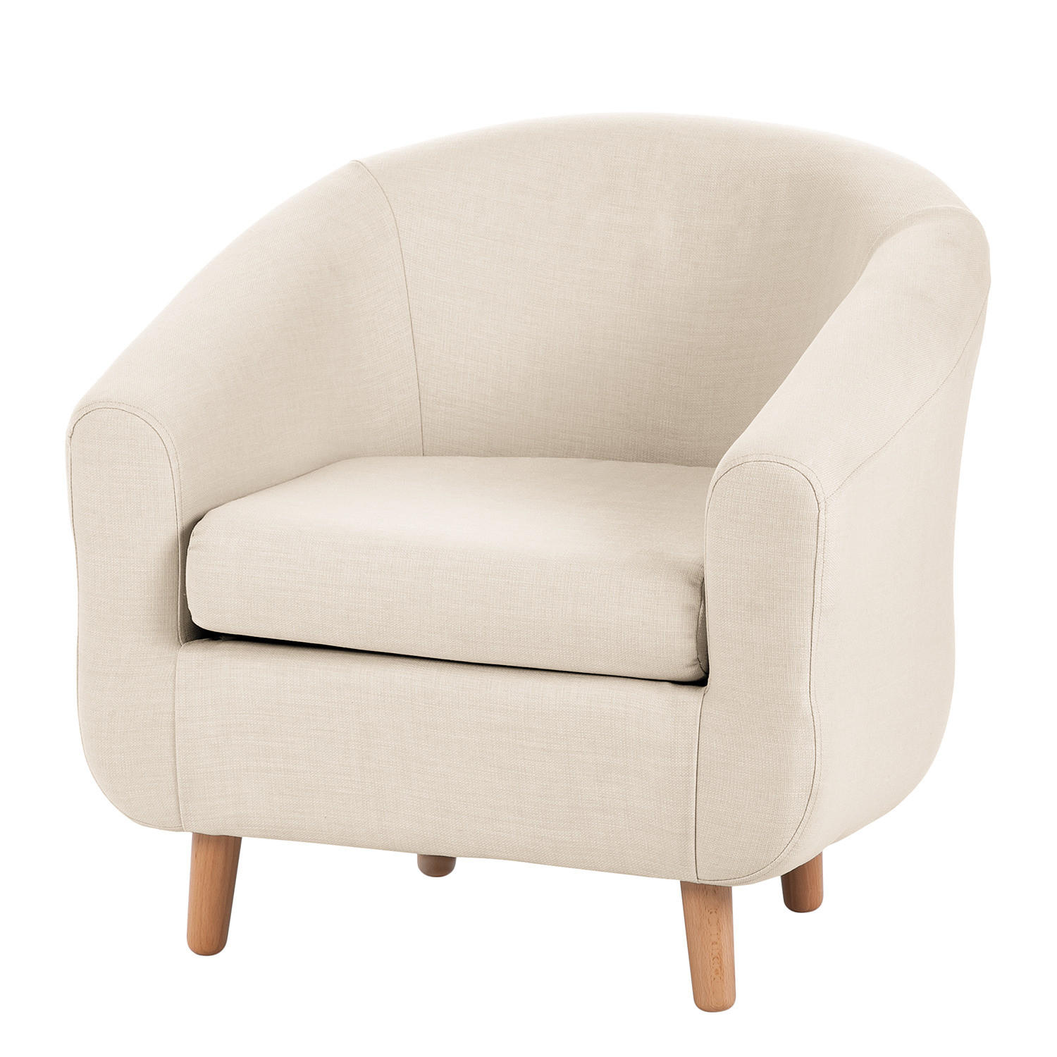 SESSEL - Webstoff, Beige - Beige, Textil (79/74/74cm) - home24