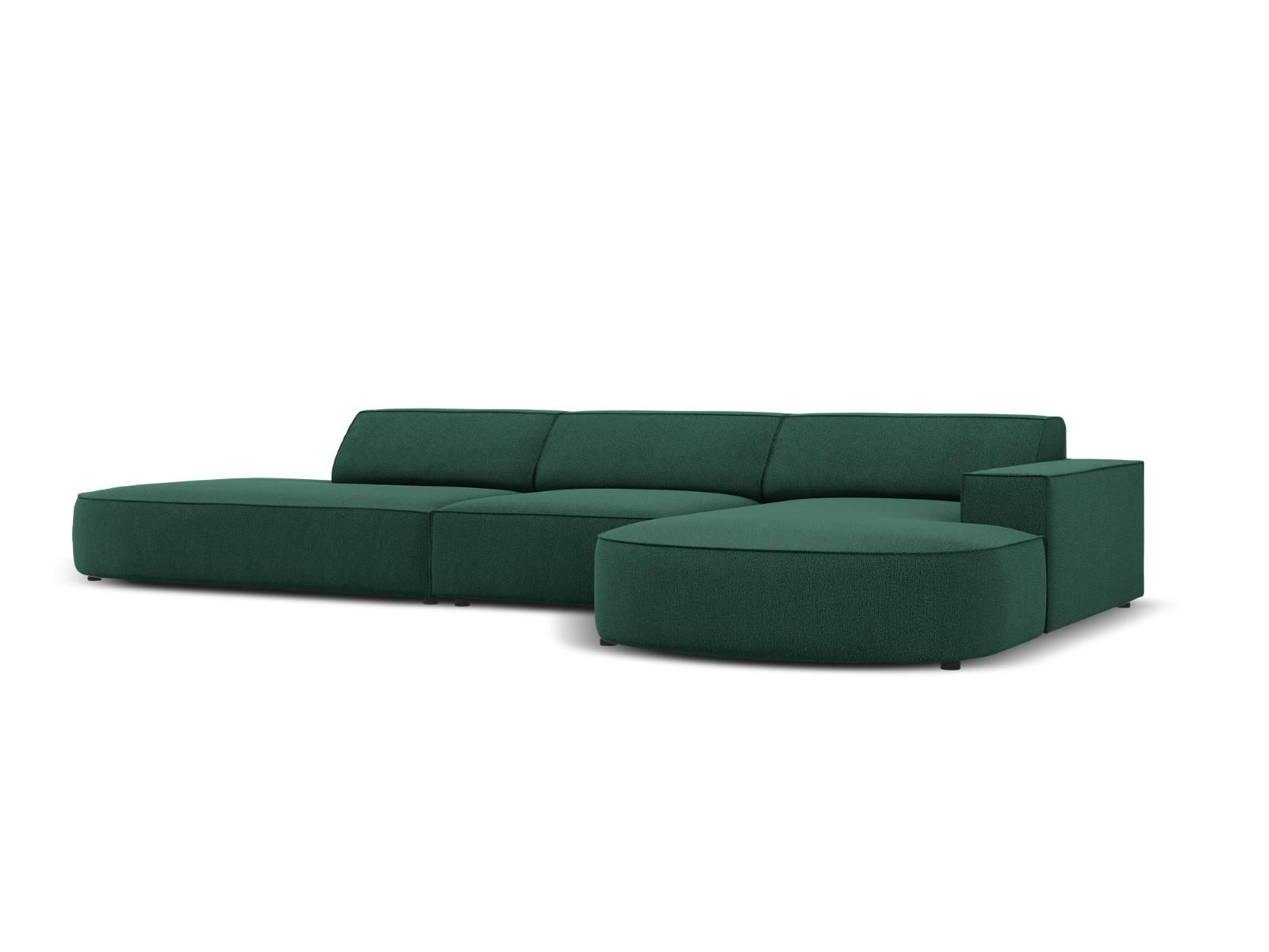 ECKSOFA rechts Jodie aus strukturiertem Stoff grün 4 Sitzplätze - Grün, Textil (166/342cm) - Micadoni