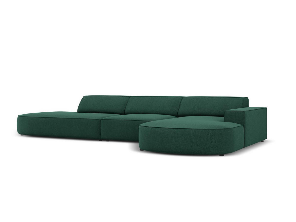 ECKSOFA rechts Jodie aus strukturiertem Stoff grün 4 Sitzplätze - Grün, Textil (166/342cm) - Micadoni