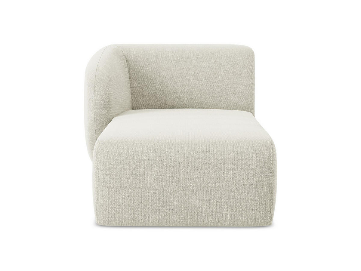 SOFAELEMENT Links Bouclé Stoff Beige - Sandfarben/Schwarz, Holzwerkstoff/Kunststoff (91/75/166cm) - Makamii