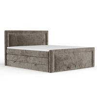 BOXSPRINGBETT Luxora Braun 200/200 cm - Schwarz/Braun, Holz/Holzwerkstoff (200/200cm) - Maison de Reve