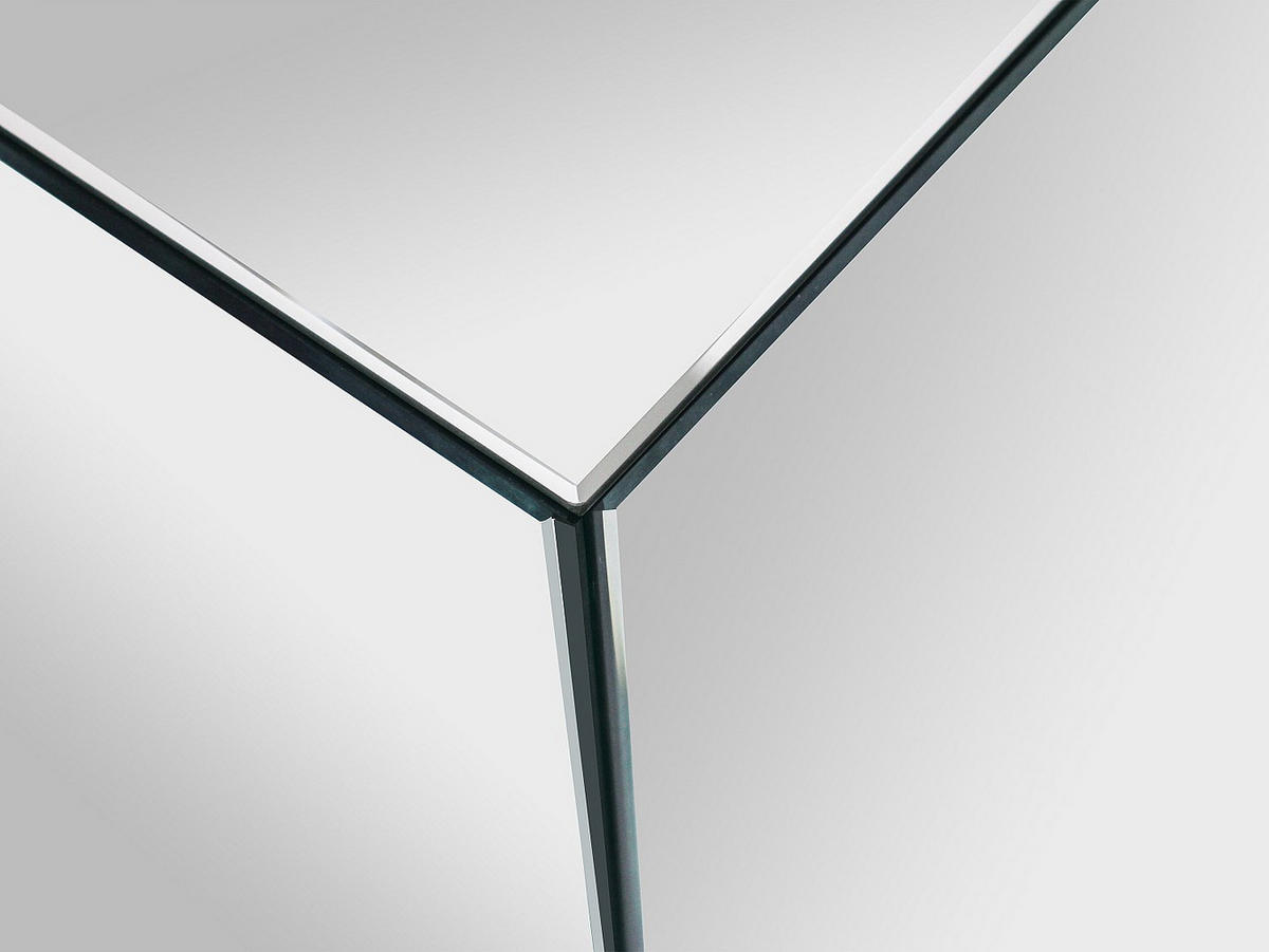 BEISTELLTISCH aus MDF und Spiegel - LAZURIO - Silberfarben, Glas (30/30/50cm) - Vente-Unique