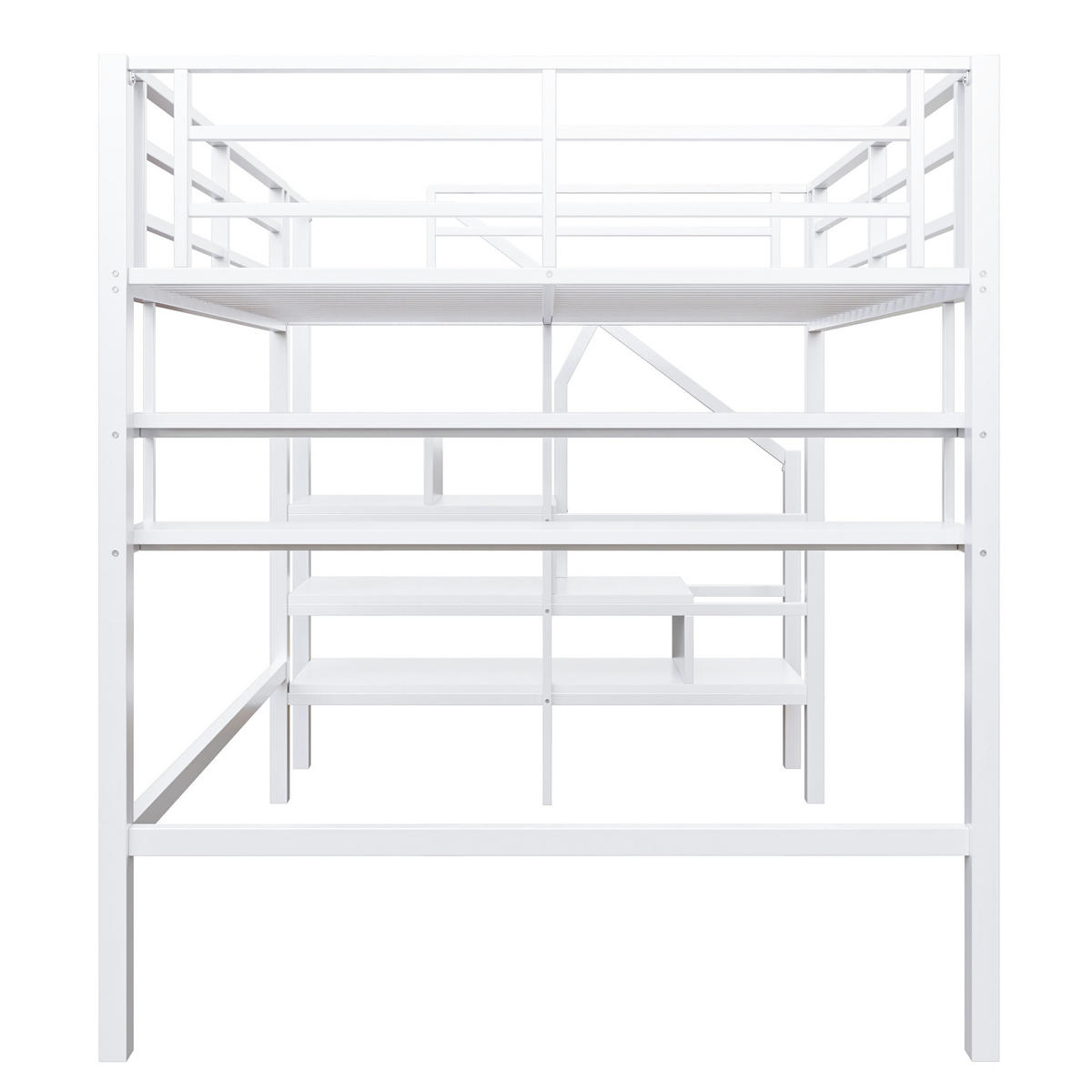 HOCHBETT Weiß 255/145/160 cm - Weiß, Metall - Urban Meuble