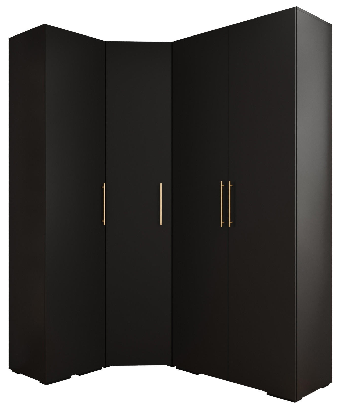 Abiks Möbel Garderoben-Set Schwarz, Gold 181.7x236.7x47 cm