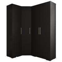 GARDEROBEN-SET 236,7/181,7/47 - Goldfarben/Schwarz, Holz/Kunststoff (181.7/236.7/47cm) - Abiks Möbel