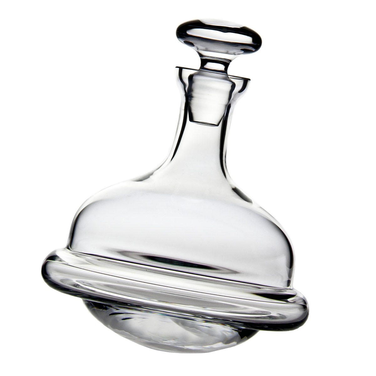 WHISKYKARAFFE MIT STOPPER Roly-Poly, 750 ml, Handgemacht - Transparent, Glas (0.75L) - Krosno Glass