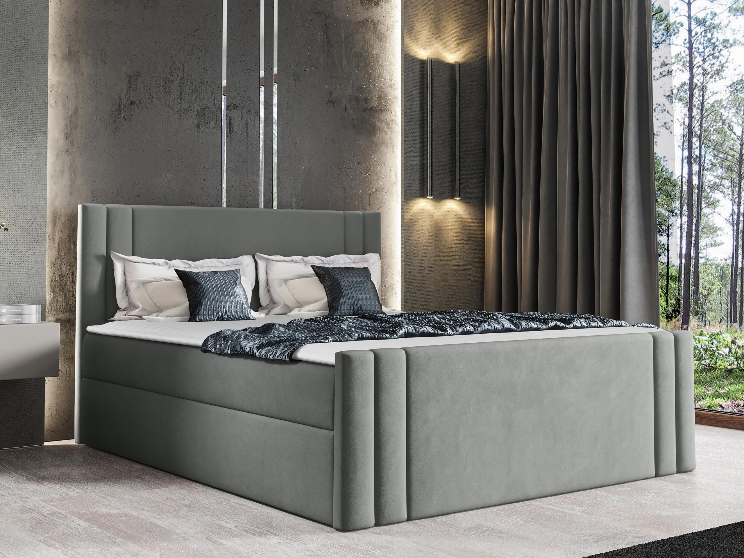 BOXBETT Carmen - Grau, Holz (140/200cm) - MIRJAN24