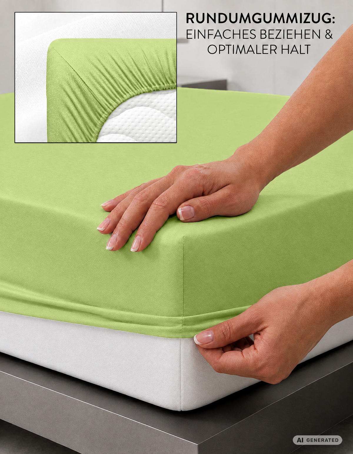 SPANNBETTTUCH Basic Jersey pistaziengrün, 120x200 cm - Hellgrün, Textil (120/200cm) - Castell