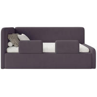 KINDERBETT Fanko Samt Violett 90x200 cm - Lila/Schwarz, Kunststoff/Textil (90/200cm) - Selsey
