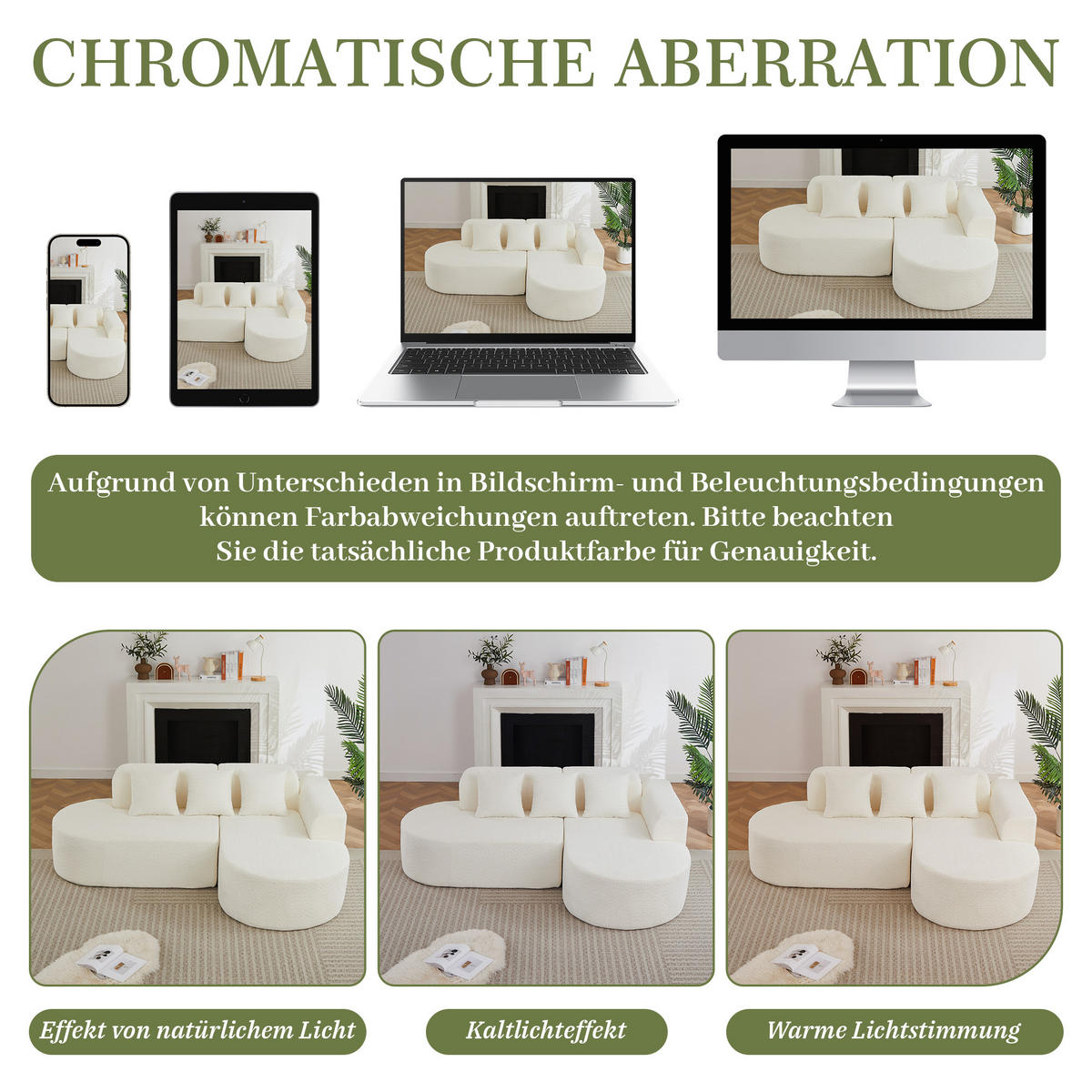 ECKSOFA 222/157/73 cm Beige Chenille mit 3 Kissen (Rechte Seite) - Creme, Textil (157/222cm) - Oxeza