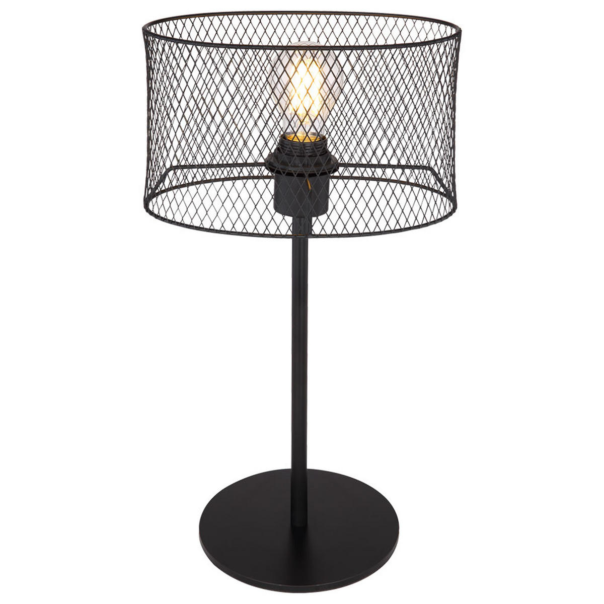 TISCHLEUCHTE Metall Geflecht Schwarz - Schwarz, Metall (25/15/45cm) - Globo Lighting