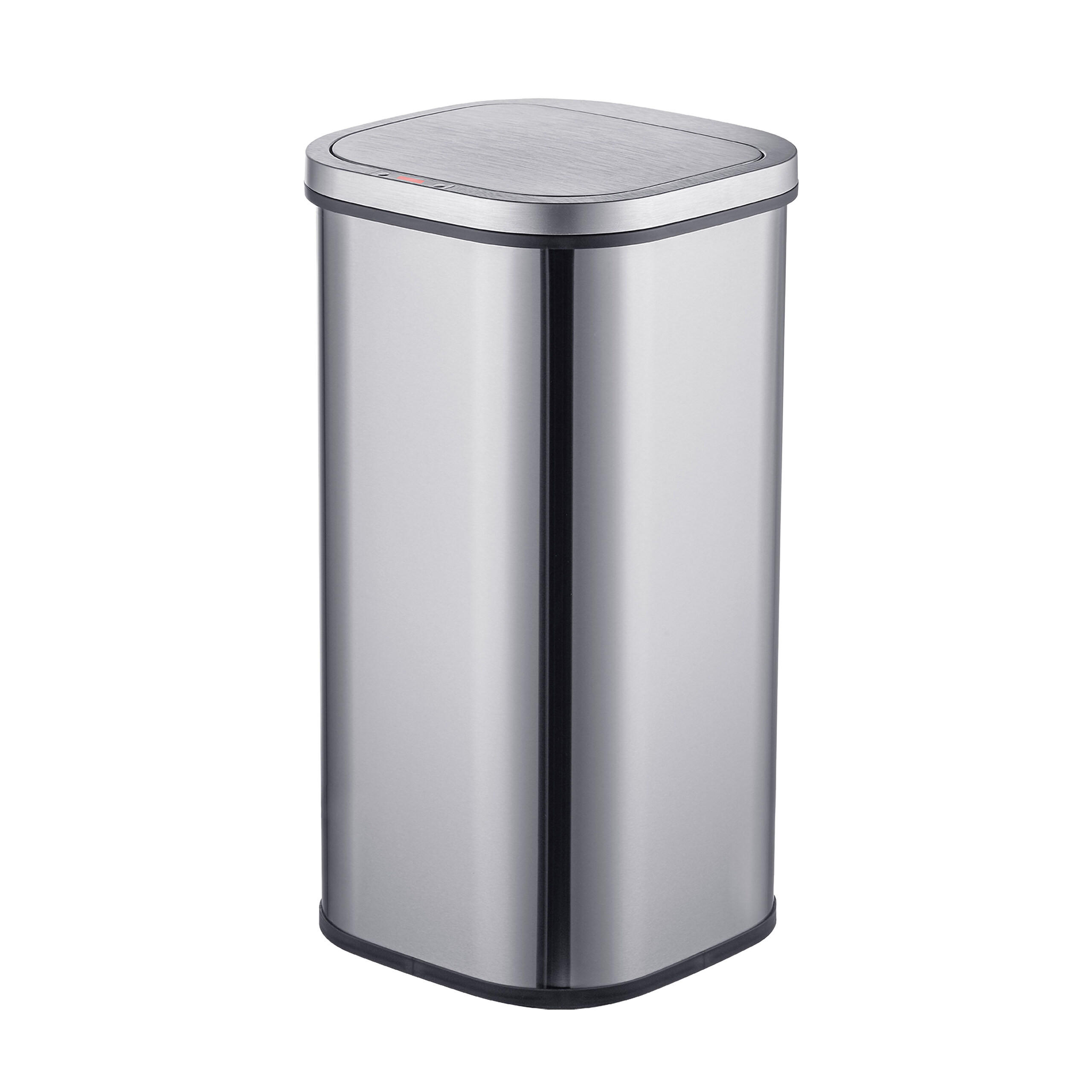 SENZOROVÝ kôš - strieborná, kov/plast (25/52.5/25cm) - Relaxdays