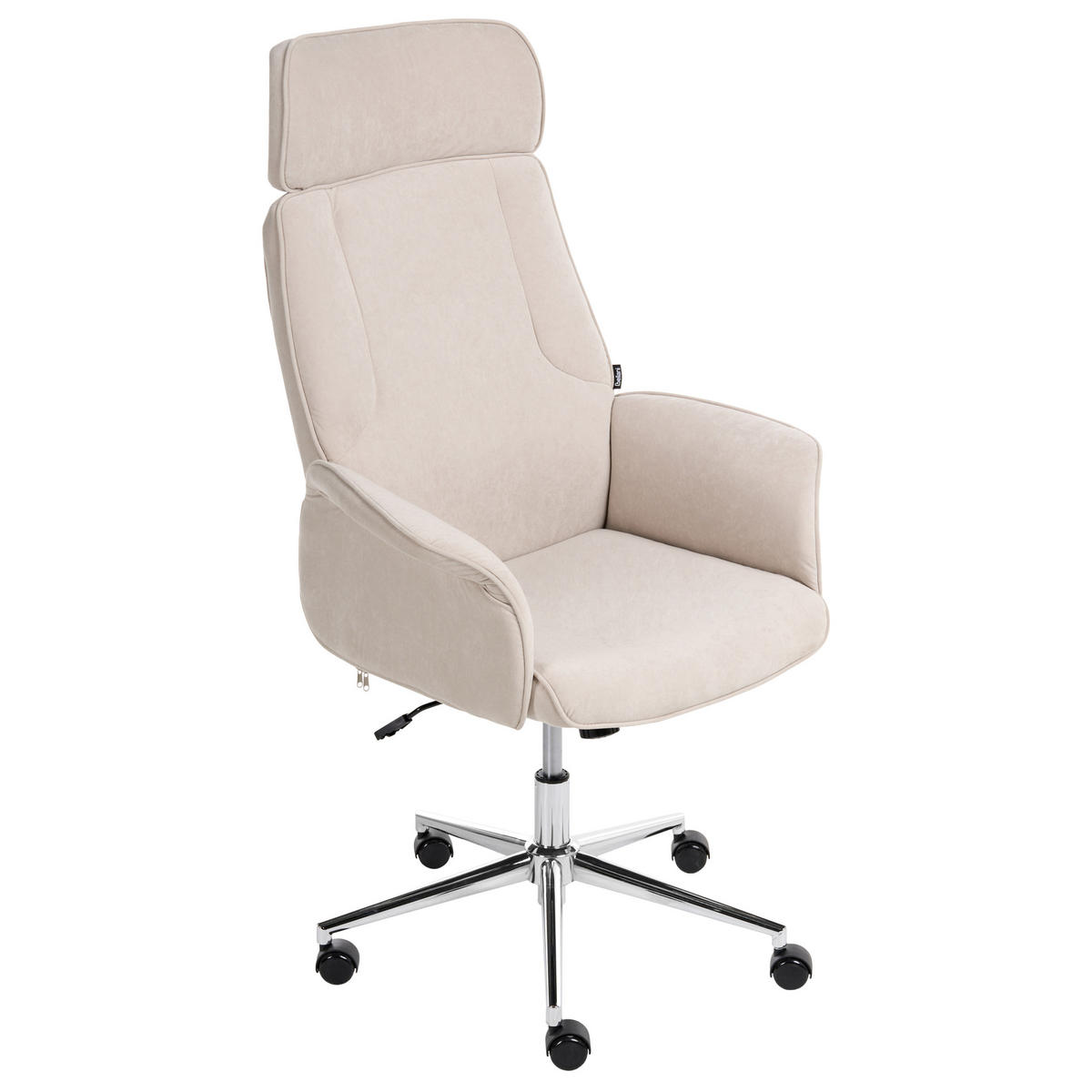 BÜROSTUHL Hellbeige Pilot - Beige/Silberfarben, Textil (72/117/72cm) - Beliani