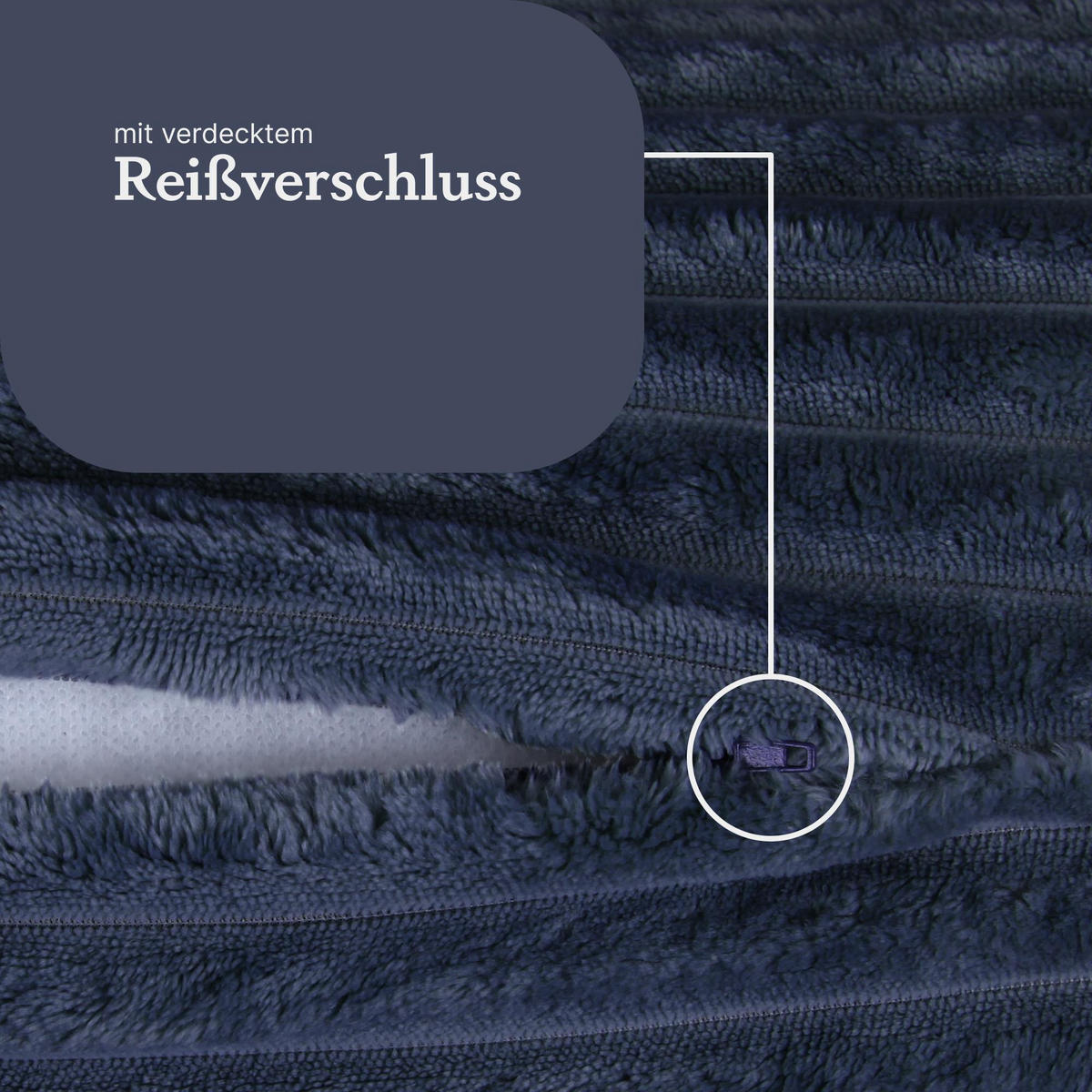 DEKOKISSEN Cord 20x70 cm Mitternachtsblau - Blau, Textil (20/70cm) - Bestlivings