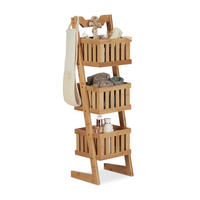 BADREGAL - Hellbraun, Holz/Holzwerkstoff (23/77/20cm) - Relaxdays