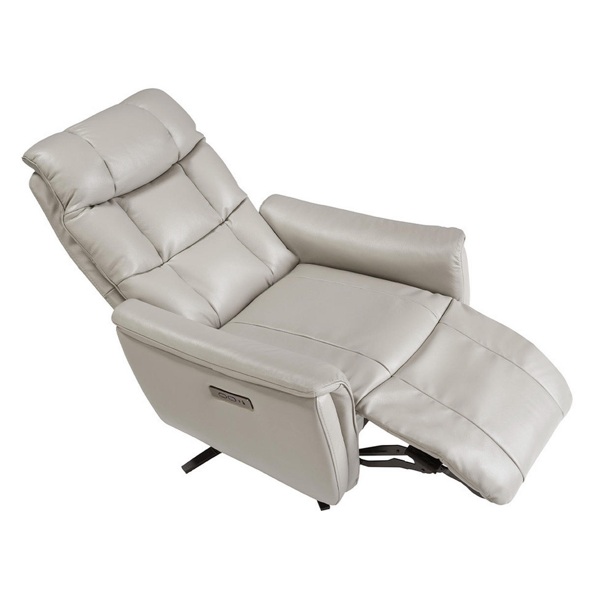 FERNSEHSESSEL Grau Schwarz 85/80/106 cm - Schwarz/Grau, Leder (85/106/80cm) - ANGEL CERDA